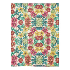 Um vibrante padrão floral com vermelho