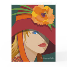 Uma abelha em seu cartão de nota dobrado ou convit