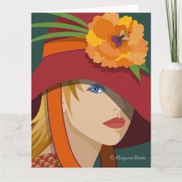 Uma abelha em seu cartão de nota dobrado ou convit