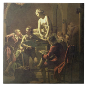 Uma academia pelo Lamplight, c.1768-69 (óleo em