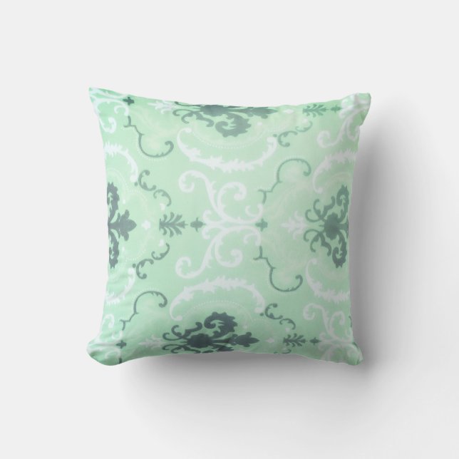 Uma almofada de lançamento verde pastel suave (Frente)