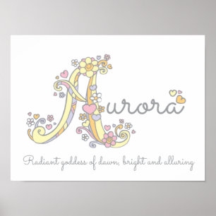 Uma arte monográfica Aurora dá nome a poster