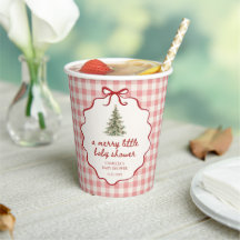 Uma Árvore de Natal Gingham Baby Shower Alegre