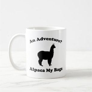 Uma Aventura? Alpaca Minhas Sacolas Caneca de Café