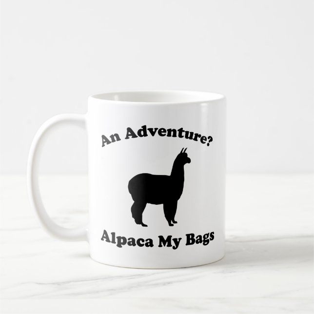 Uma Aventura? Lhama Minhas malas Caneca de Café (Esquerda)