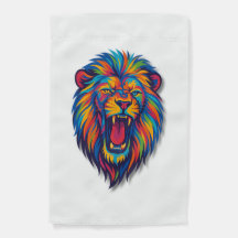 Uma Bandeira de Jardim LIONT PINTADA