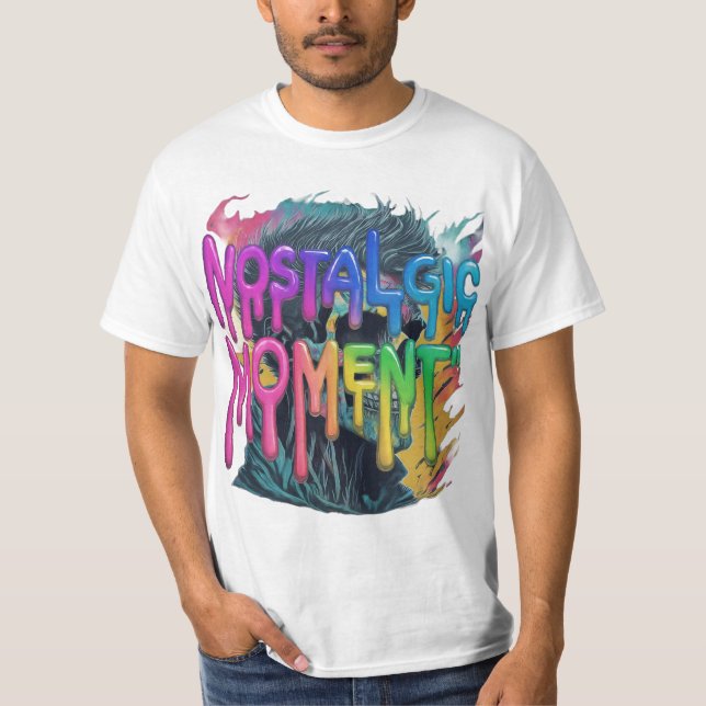 Uma bela camiseta para homens com momento nostálgi (Frente)