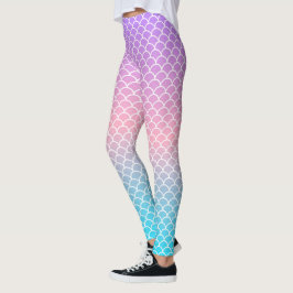 Uma bela espectros de cores de sereia leggings