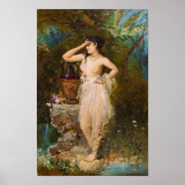 Uma bela mulher banhando por Hans Zatzka - poster