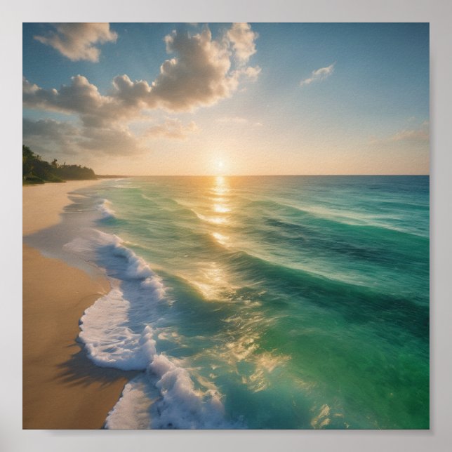 Uma bela poster de praia (Frente)