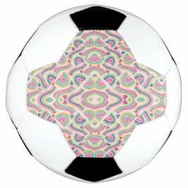 Uma bola de futebol com painéis pretos e brancos
