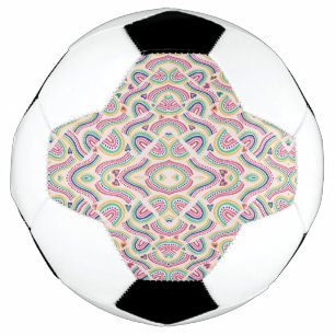 Uma bola de futebol com painéis pretos e brancos