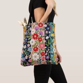 Uma bolsa tote floral brilhante e fresca.
