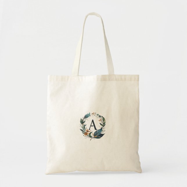 Uma bolsa tote fofa com um padrão floral (Frente)