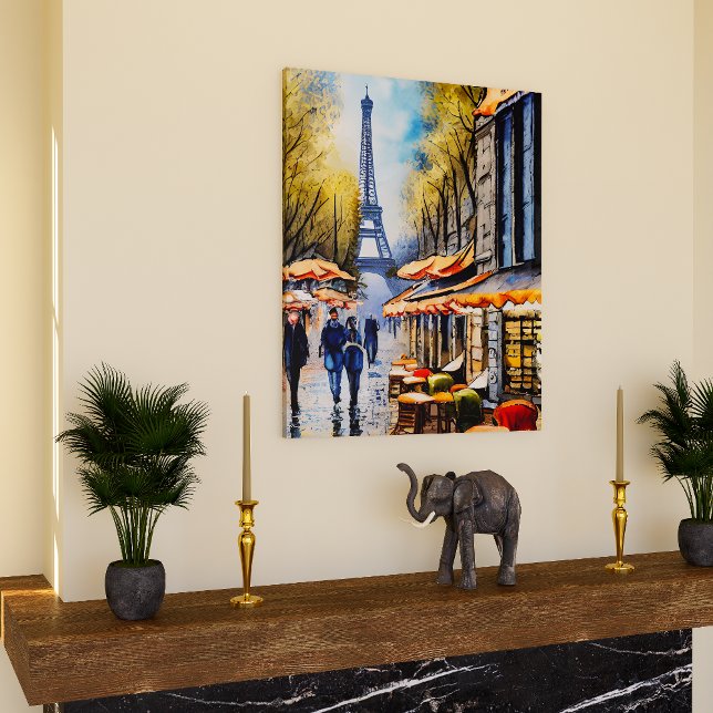 Uma Caminhada Em Paris, Canvas de Aquarela Impress (Criador carregado)