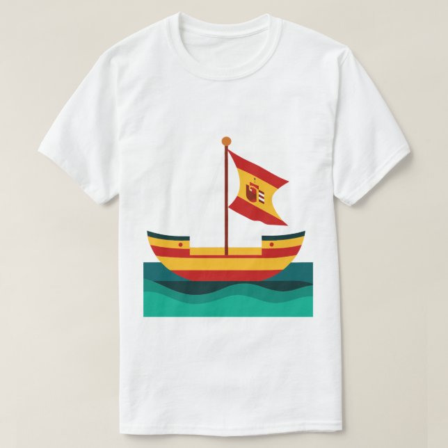 Uma camisa criativa para venda de barcos de Espanh (Frente do Design)