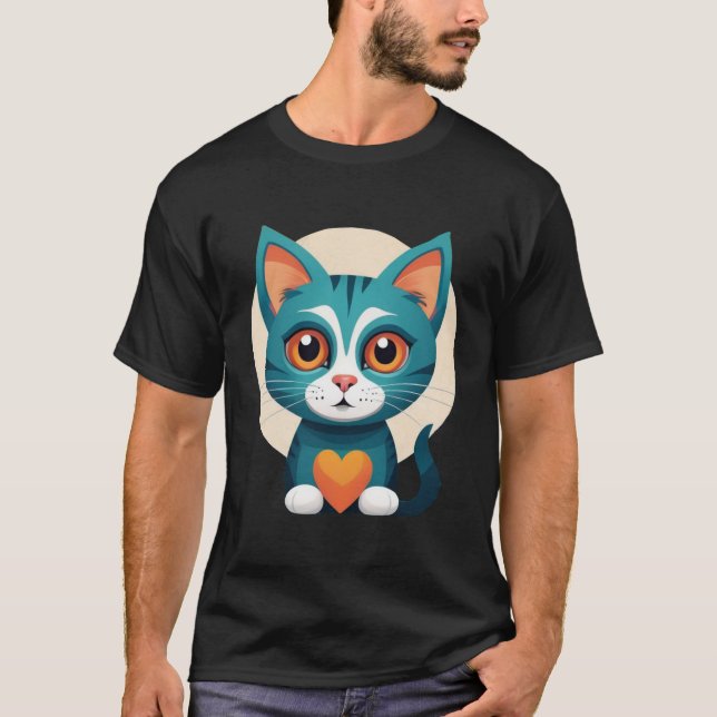 uma camisa de gato giro (Frente)