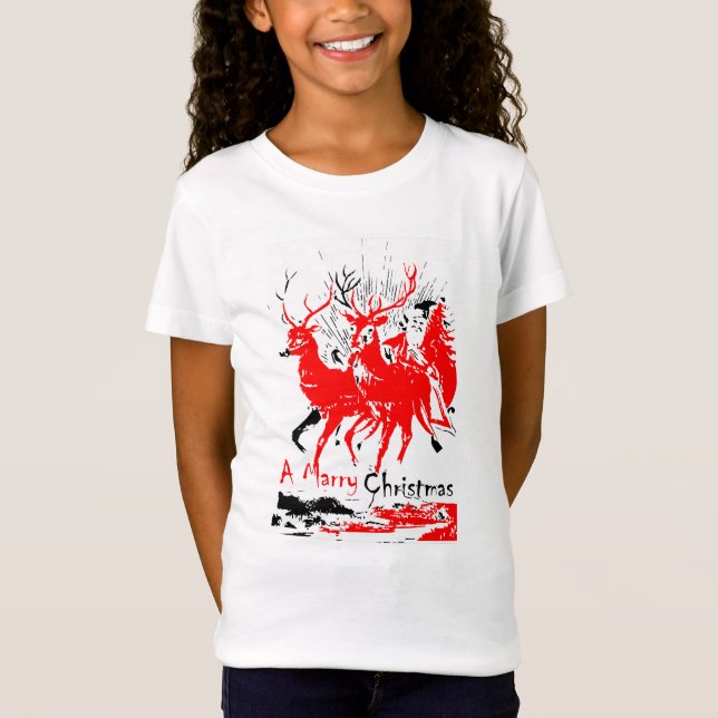 Uma camisa de natal Casado para crianças bonitinha (Frente)