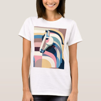 Uma camiseta com estampa de cavalo em estilo abstr