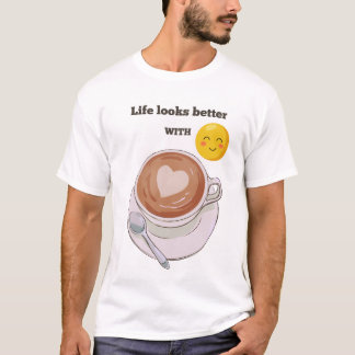 Uma camiseta com tema de café parece fantástica