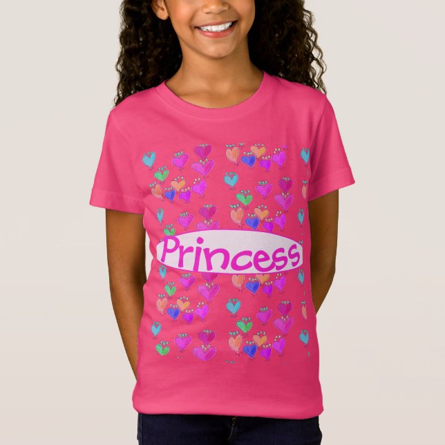 Uma camiseta cor-de-rosa brilhante princesa (Frente)