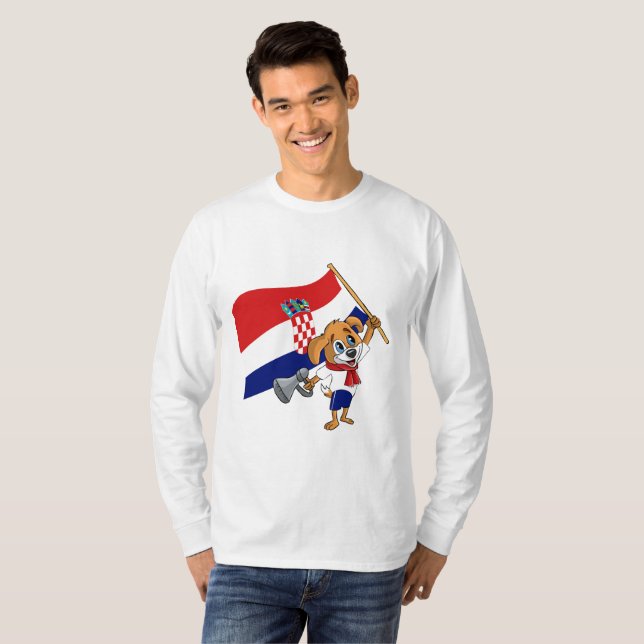 Uma camiseta de cachorro fã croata (Frente Completa)