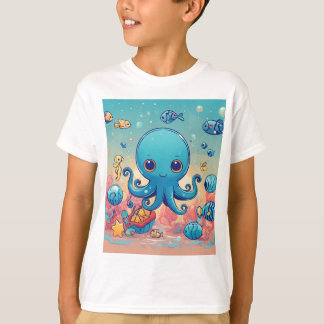 Uma camiseta de caranguejo fofo.