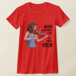 Uma Camiseta de Uma Menina com um Violino
