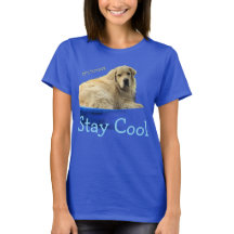 Uma camiseta engraçada com um Golden Retriever.