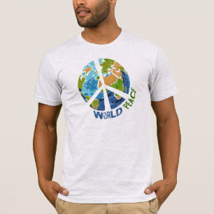 Uma camiseta estilosa com o símbolo da Paz Mundial