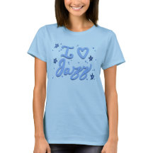 Uma camiseta 'Eu amo Jazz' fofa