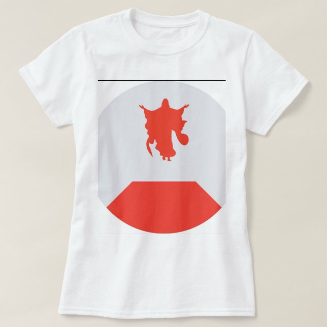 Uma camiseta Feminina gola canoa simples  (Frente do Design)