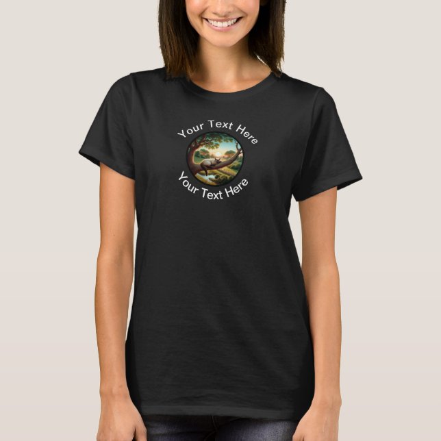Uma camiseta Gato Siamesa com Texto Personalizado (Frente)