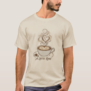 Uma Camiseta Gráfica Masculina Amante de Café Latt