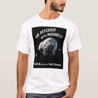 Uma camiseta HPT de asteroide com luas