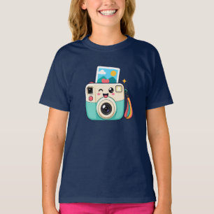 Uma camiseta infantil com um astronauta alegre gra