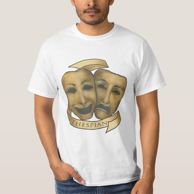 Uma camiseta Máscaras de Téspis (Frente)
