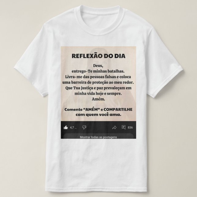 Uma camiseta Masculino gola canoa simples  (Frente do Design)