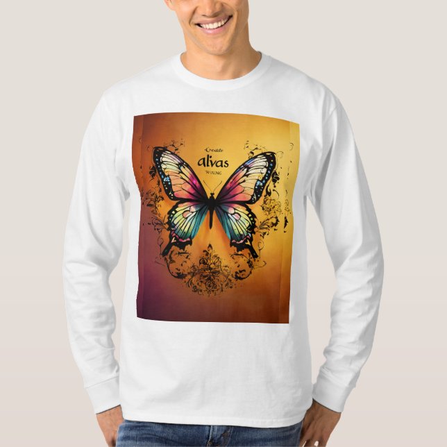 uma camiseta na moda faz com que moda sem esforço  (Frente)