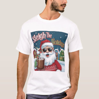 Uma camiseta vibrante e divertida do Natal