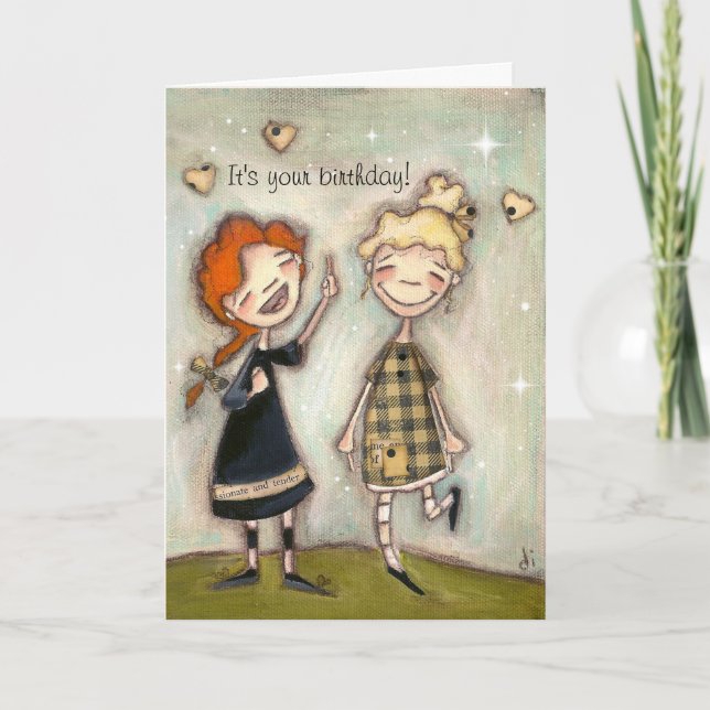 Uma canção e um sorriso - Cartão de Aniversário (Frente)