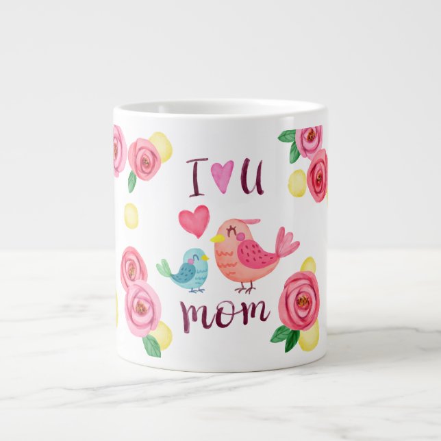 Uma caneca com uma bela imagem que te amo Mãe comp (Frente)