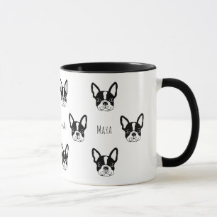 Uma caneca de buldogue francesa e costuosa