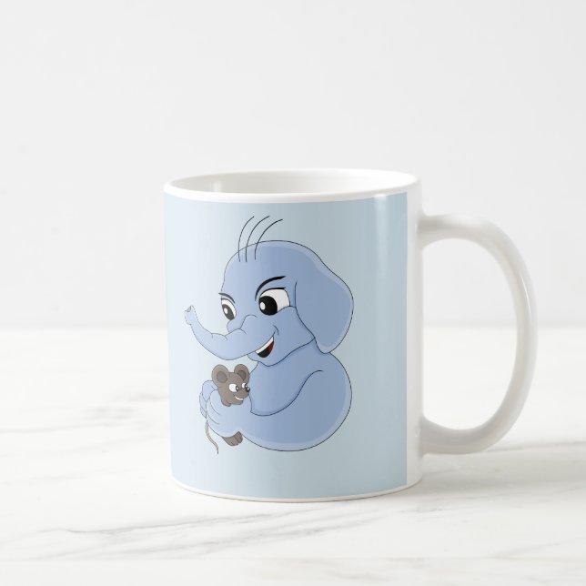 Uma caneca de café com desenho animado de elefante (Direita)
