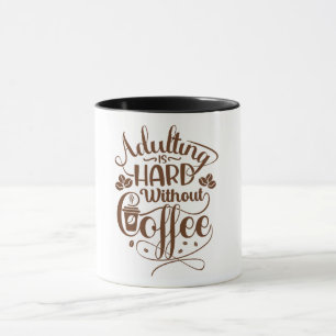 Uma caneca de café com design castanho para a lega