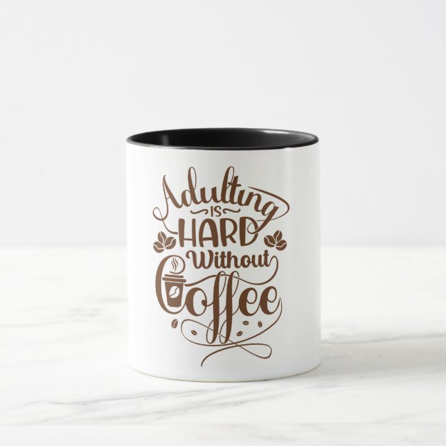 Uma caneca de café com design castanho para a lega (Centro)