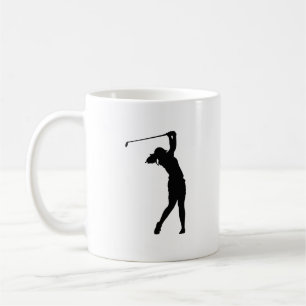 Uma caneca de café com um desenho de silhueta de g