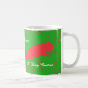 Uma caneca de café de baleia de natal feliz