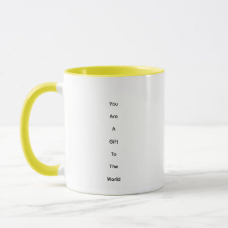 Uma caneca de cor Canário de duas tonalidades
