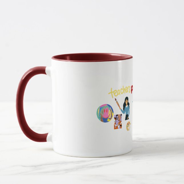 Uma caneca de professor de arte que ensina arte e  (Esquerda)